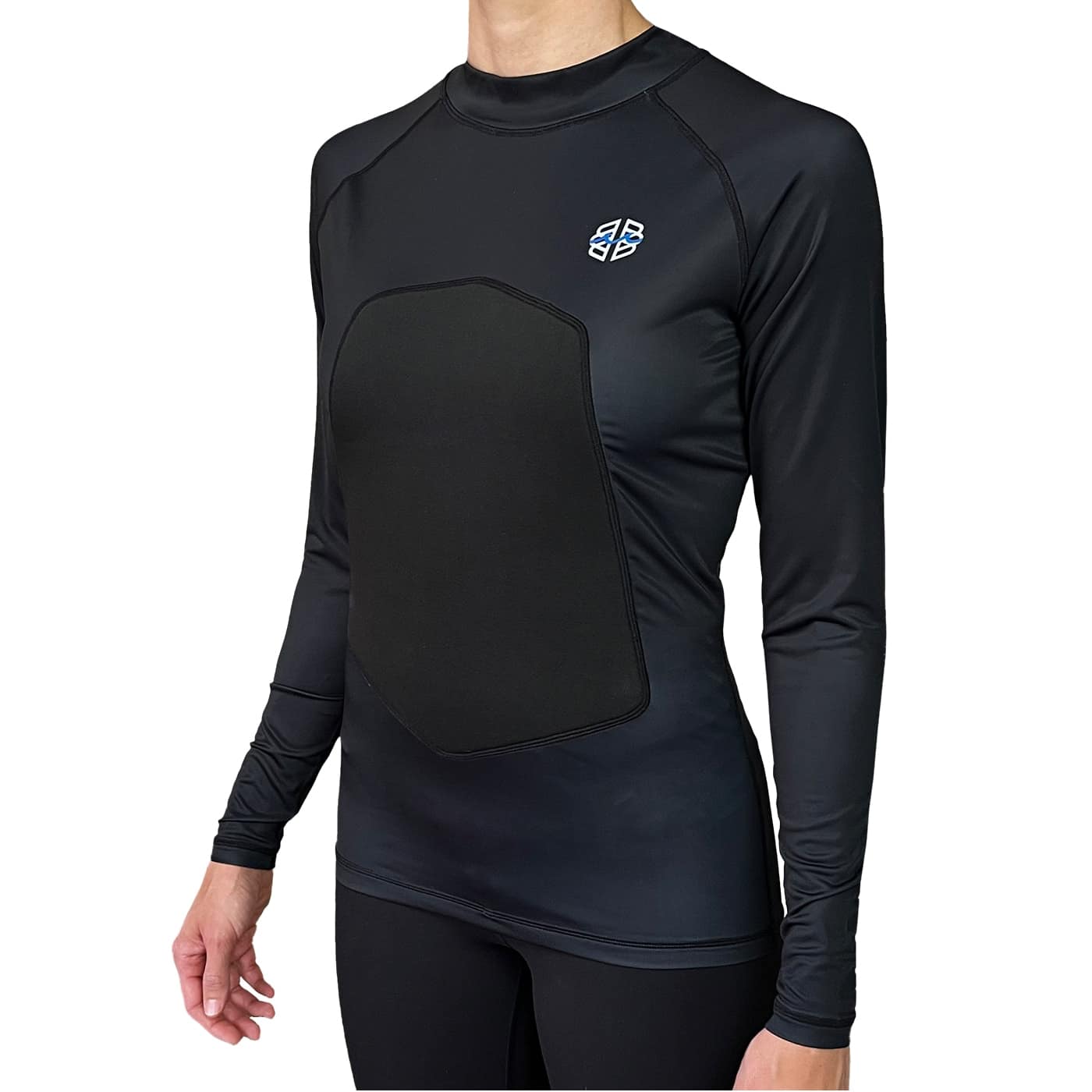 Ribby - Long Sleeve Black padded women's rash guard