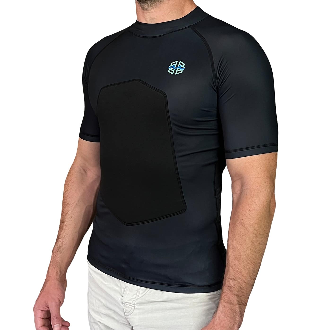 Ribby - Short Sleeve Black padded rash guard